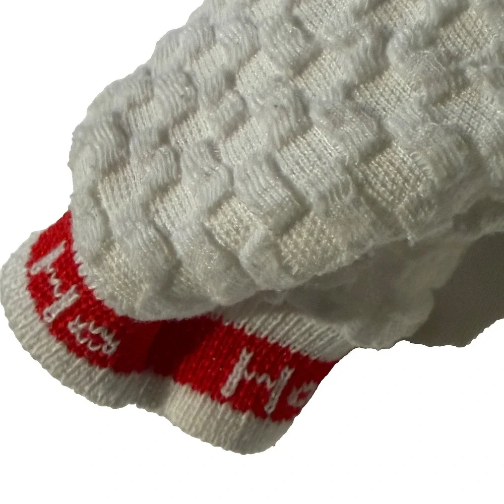 Vtg EUC Carter's Santa Bear Ho Ho Waffle Knit Snap Button Sleeper M (12–17 lbs)